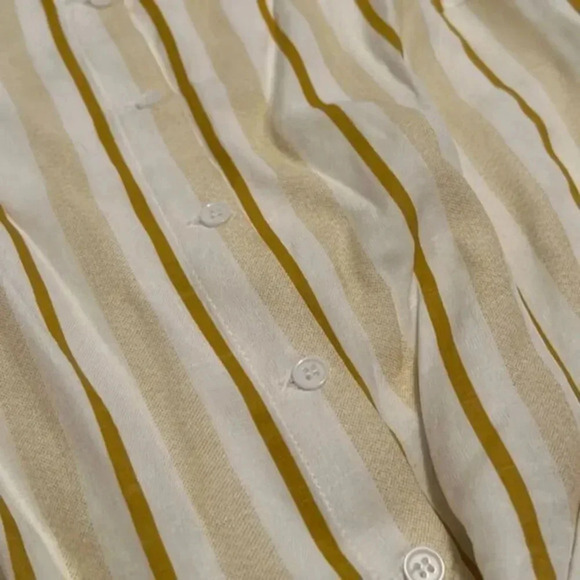 Lush Wide Strap Striped Shirt Butter Yellow - Picture 4 of 5